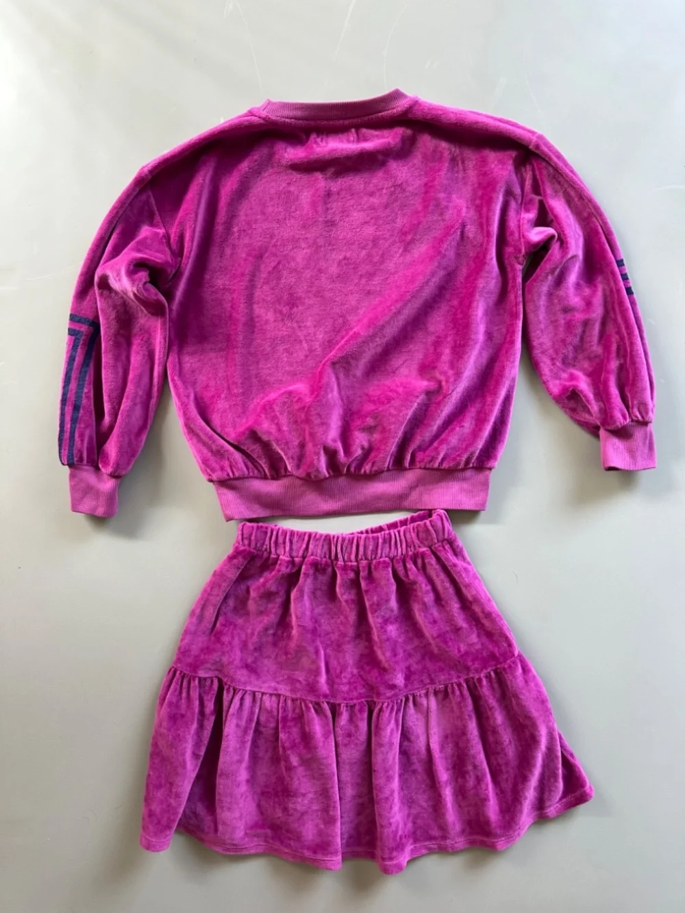 BOBO CHOSES Girls Terry Cloth Velour Organic Cotton Skirt Sweatsuit Set 10-11Y